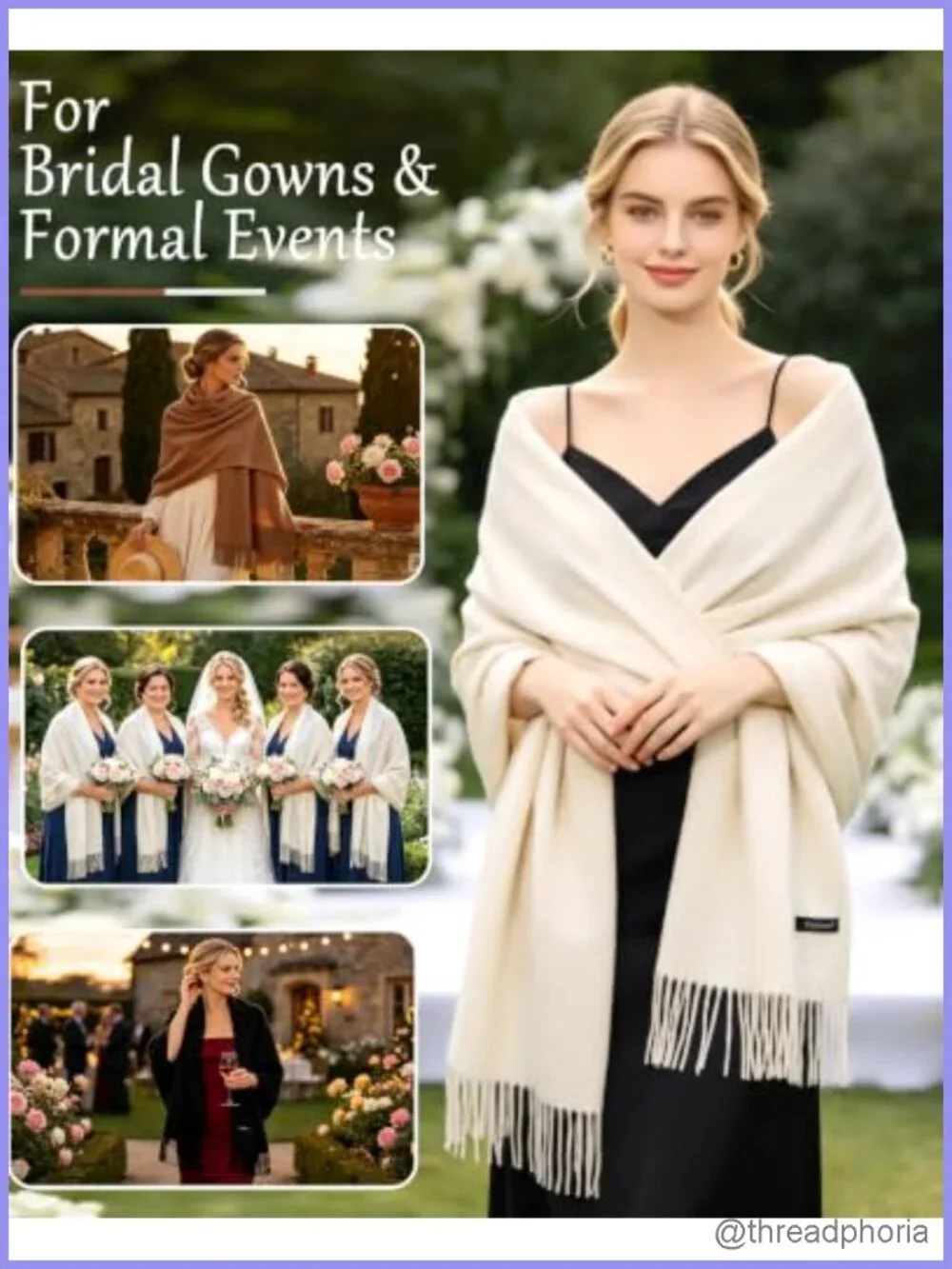Pashmina Shawl Wrap Tassel Scarf Evening Dress Cover Up